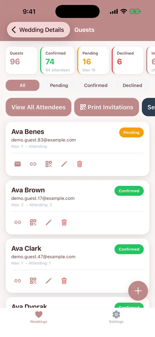 Guests and RSVPs that manage themselves